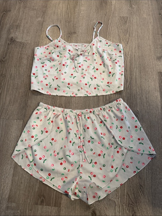 Colsie Other - Colsie White Cherry Print Cami & Lounge Shorts Set